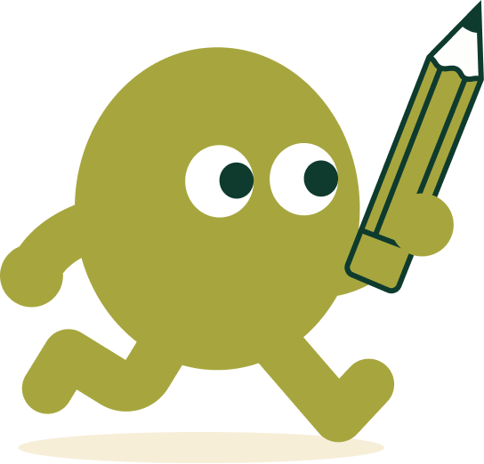 Pip the mascot writing out a group contact list