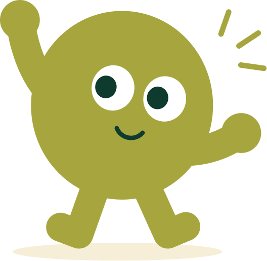 Pip the mascot waving both hands to volunteer